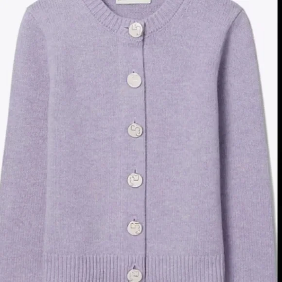Logo button wool cardigan